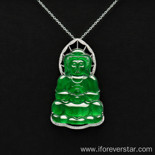 Jadeite Jade Goddess of Mercy Pendant